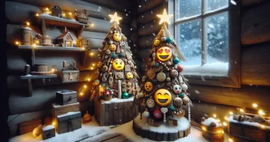 Christmas Tree Emoji in living room