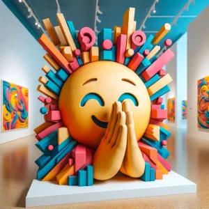 3d sculpture of praying hands emoji