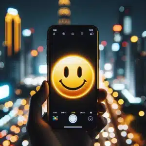 smiley face on iphone or smartphone