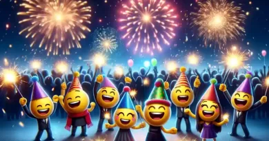 emojis celebrating with the fireworks emoji