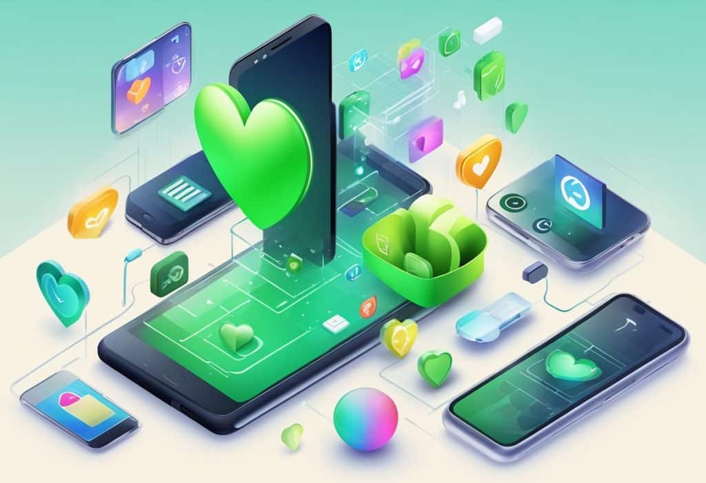technology of the green heart emoji