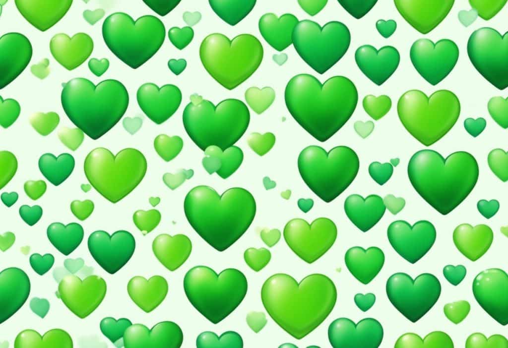 multiple green heart emojis