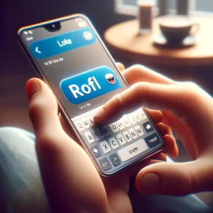 typing rofl on iPhone