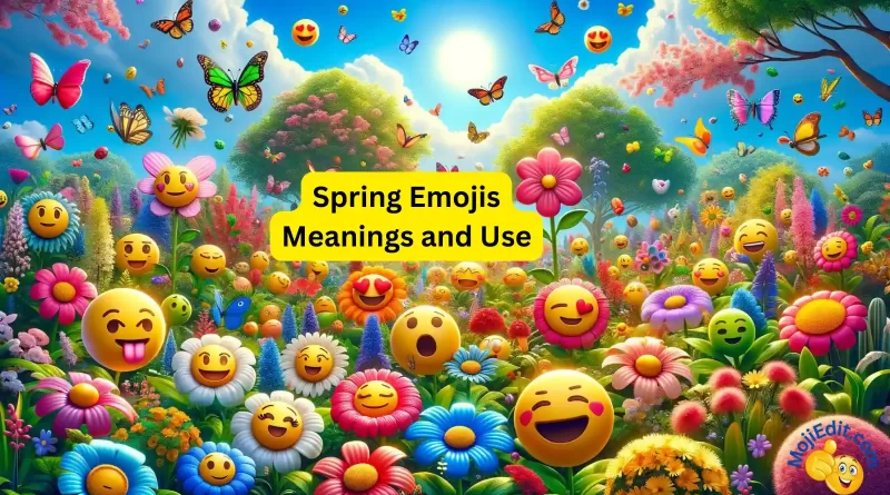 outdoors with spring emojis everywhere
