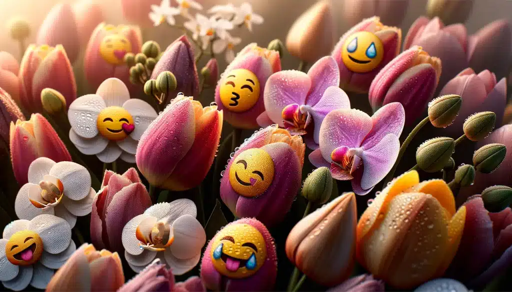 blooming wild flower spring emojis