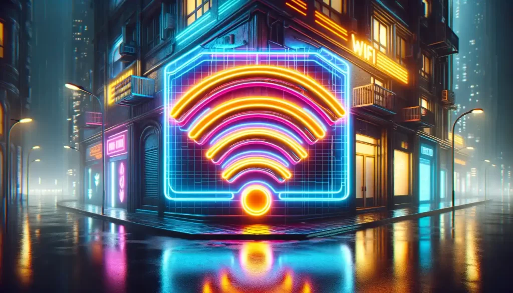 futuristic neon wifi emoji